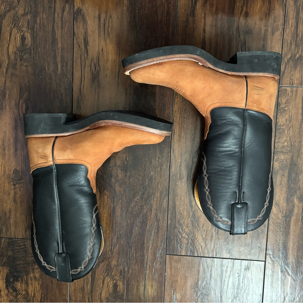 Men's Black and Brown Leather Boots